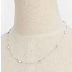 Sterling silver sparkling glass necklace
